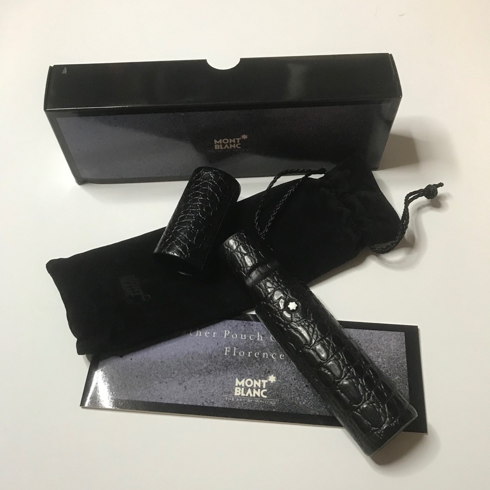 SOLD ❌❗️Montblanc Alligator Crocodile Pattern Pen Case
